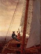 Caspar David Friedrich On a Sailing Ship painting